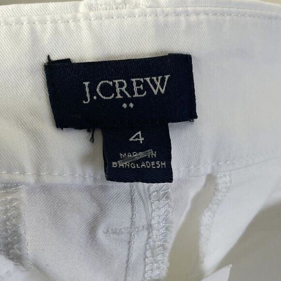 J.CREW Frankie Shorts Women 4 Crisp White 9" Bermuda Chino Cotton Blend AL569 - Picture 9 of 12